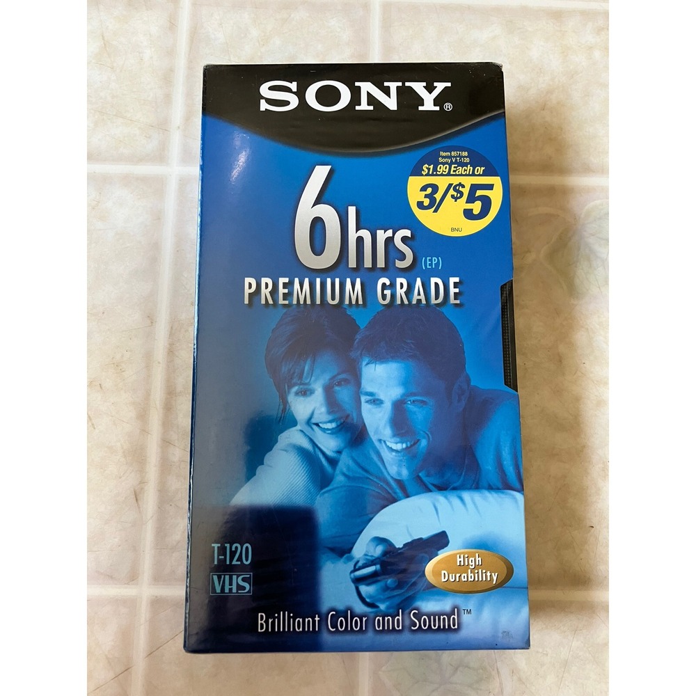 One Sony T120VRH Premium Grade VHS Video‎ Tape New Sealed